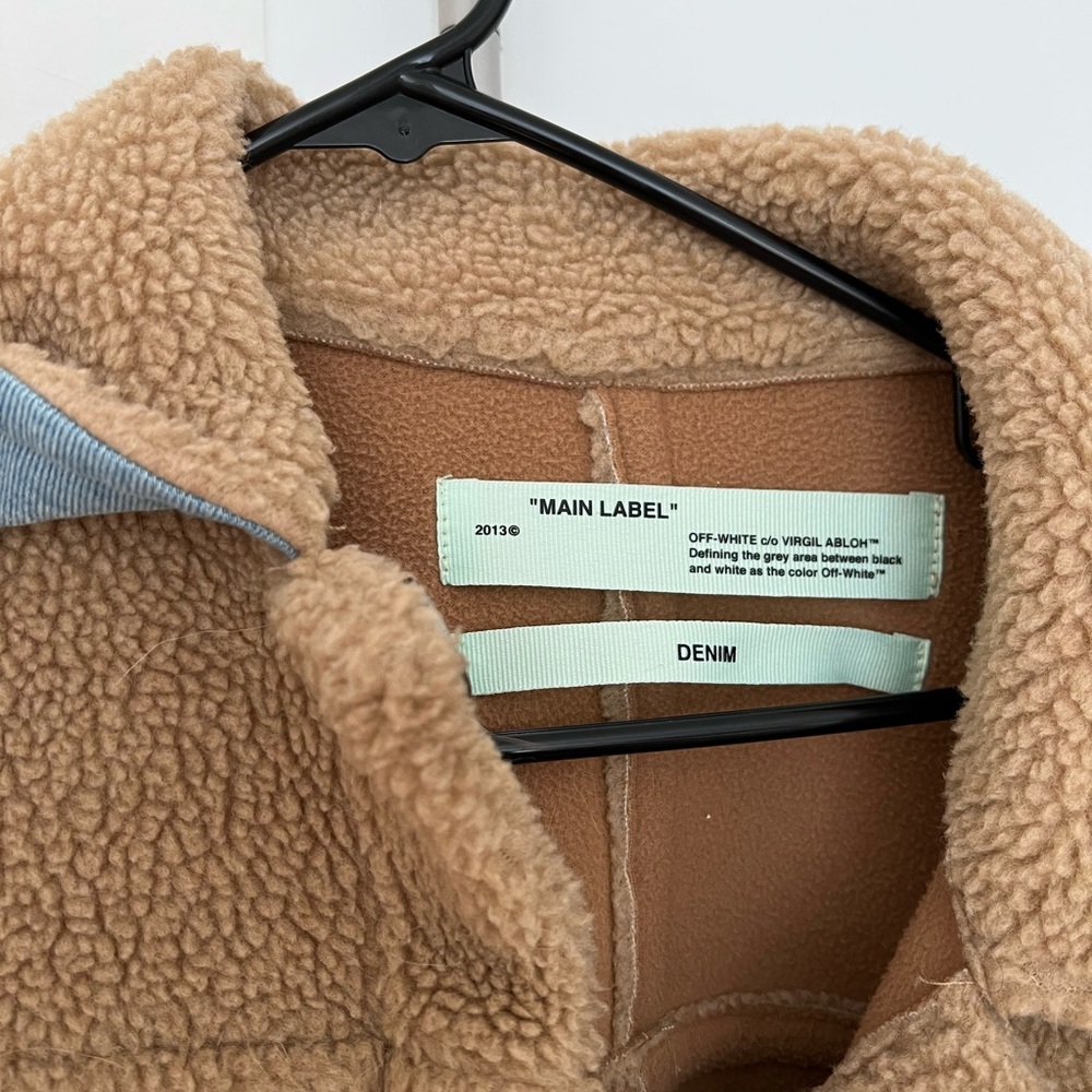 Off-White bear faux shearling jacket beige US4 - Picture 5 of 7